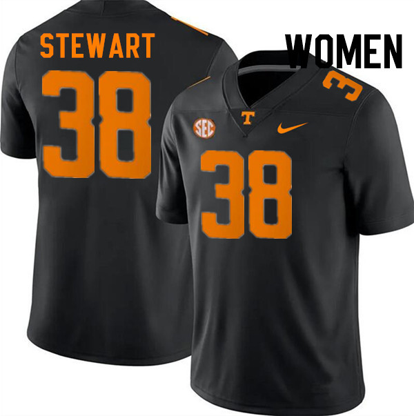 Women #38 Andre Stewart Tennessee Volunteers College Football Jerseys Stitched-Black